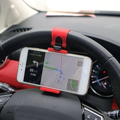 Car Steering Wheel Phone Clip Mount Holder Universal Kit Bike Auto Camera GPS Stand Bracket Car Interior Accessories