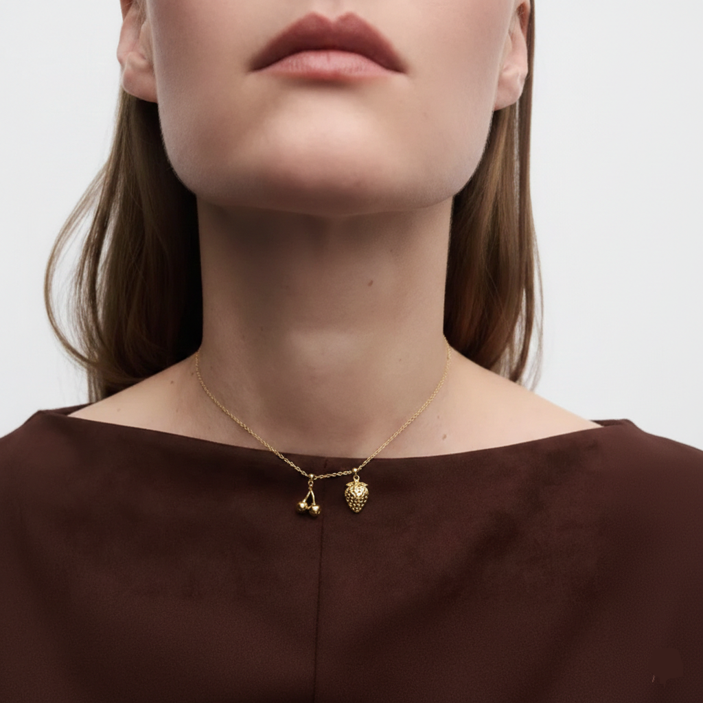 18K Gold Plated Stainless Steel Fruit Charms