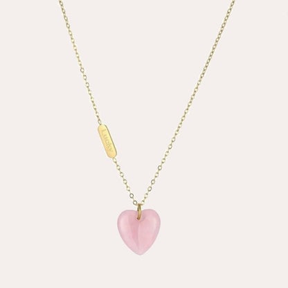 Peach quartz heart pendant