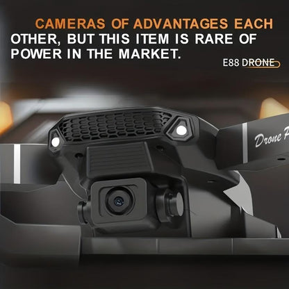 E88 Drone Equipped with Dual Cameras, Mobile Application Control, Indoor Flying, Halloween/Christmas/New Year Gifts