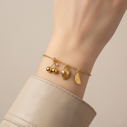 18K Gold Plated Stainless Steel Fruit Charms